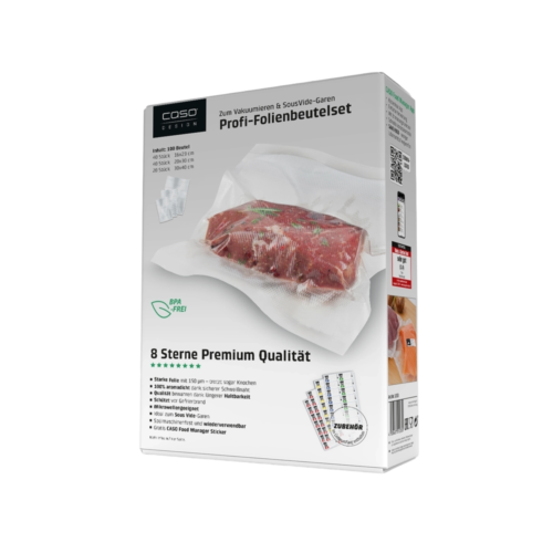 Set 100 pungi pentru vidat gofrate profesionale, 3 dimensiuni, Caso Germany, 01233