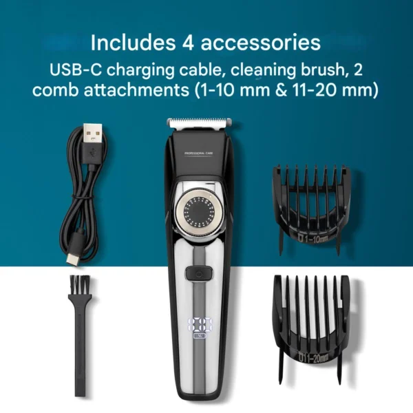 Aparat de ras si tuns fara fir, ProfiCare, Barber Studio, negru