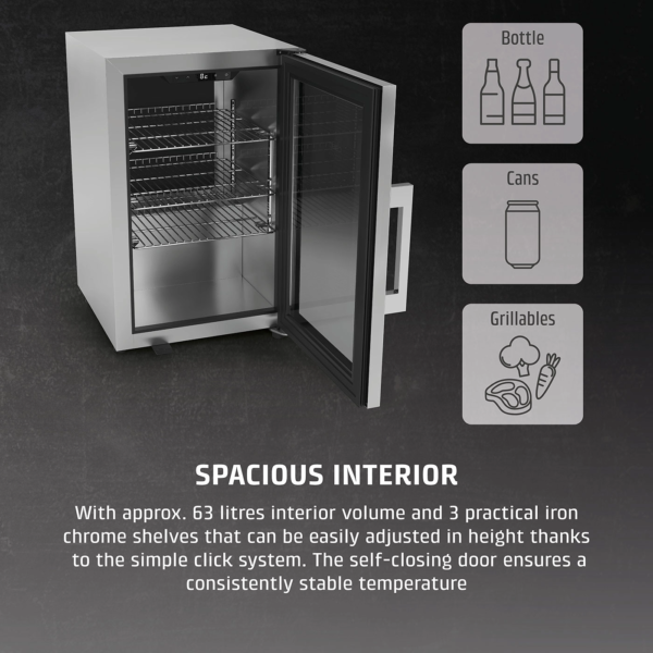 Vitrina frigorifica, Caso Germany, Deluxe-R Smart, 63 litri, inox