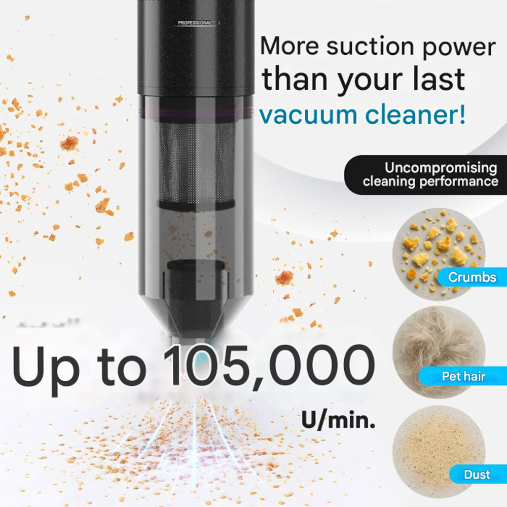 Aspirator de mana fara sac, Proficare, 2200 mAh, antracit