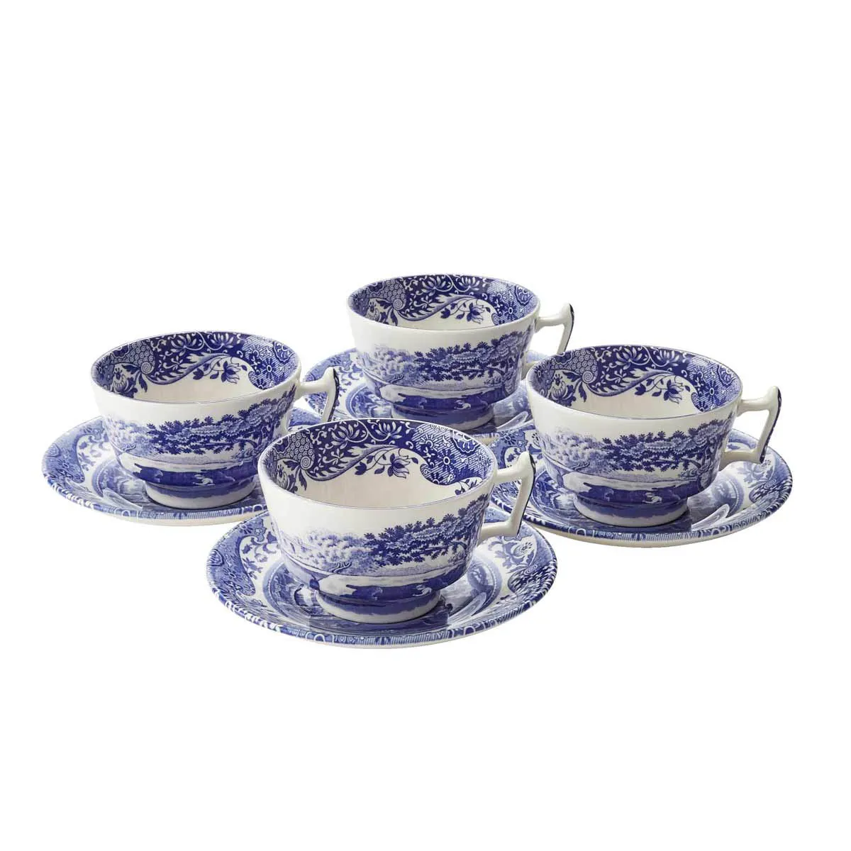 Serviciu de cafea premium Spode England BLI1130 Blue Italian albastru, set de 4
