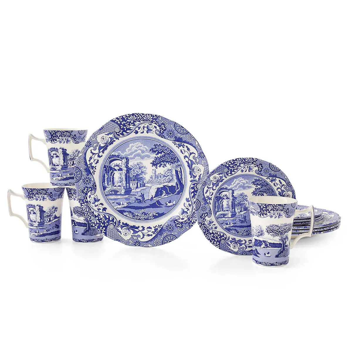 Serviciu de masa Spode England BLI8544 Blue Italian 12 piese albastru cu cutie cadou