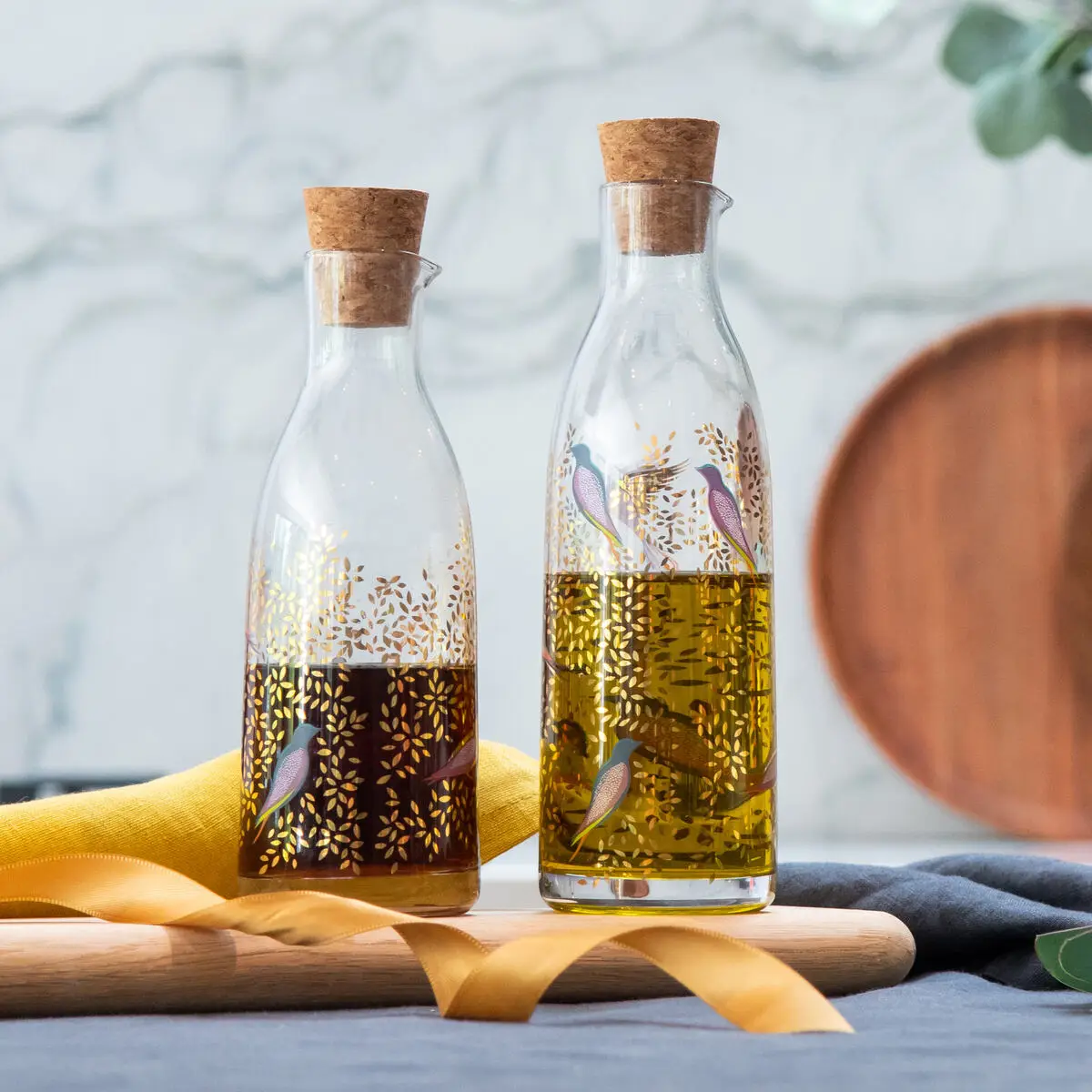 Set 2 sticle pentru ulei otet Portmeirion-Sara Miller Chelsea multicolor cu ulei si otet