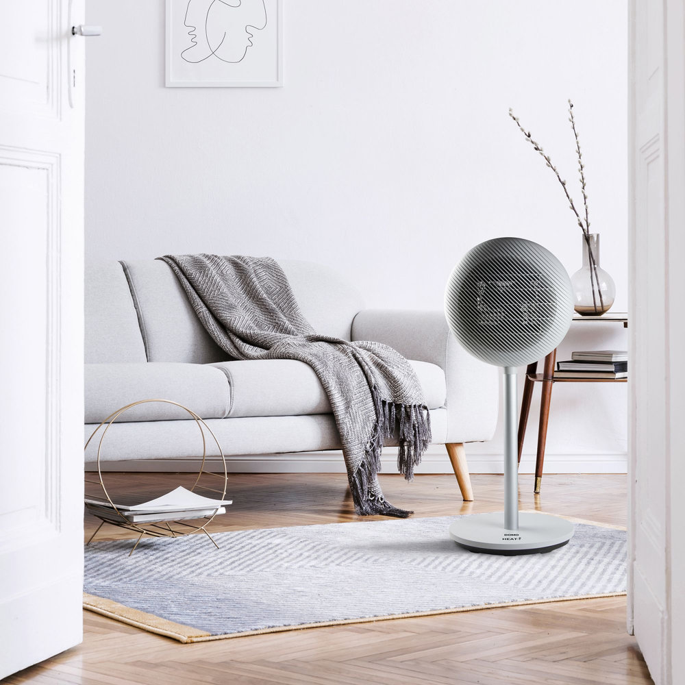 aeroterma electrica cu picior, domo, heat-i, 2000 W, 2 trepte putere, temperatura reglabila, oscilare automata, functie eco, pentru incaperi pana la 15 m², indicator luminos, telecomanda inclusa, aeroterma in dormitor