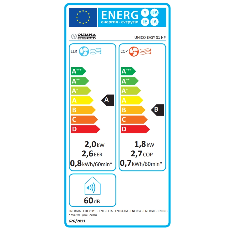 Aparat de aer conditionat monobloc, Unico Easy S1 HP, functie incalzire si racire, 8000 BTU, alb
