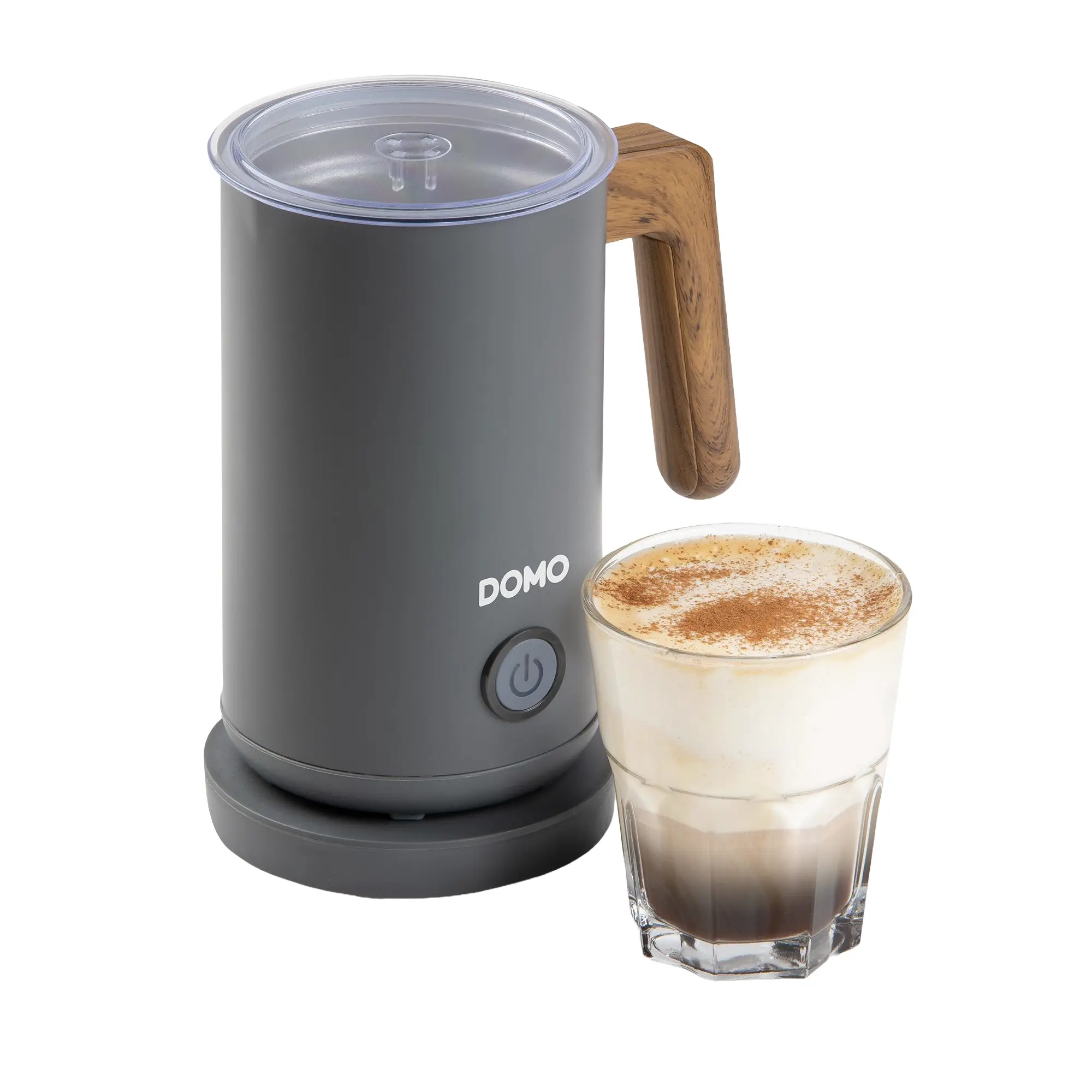 aparat de spumat lapte cald, rece, wood you, 500 w, gri