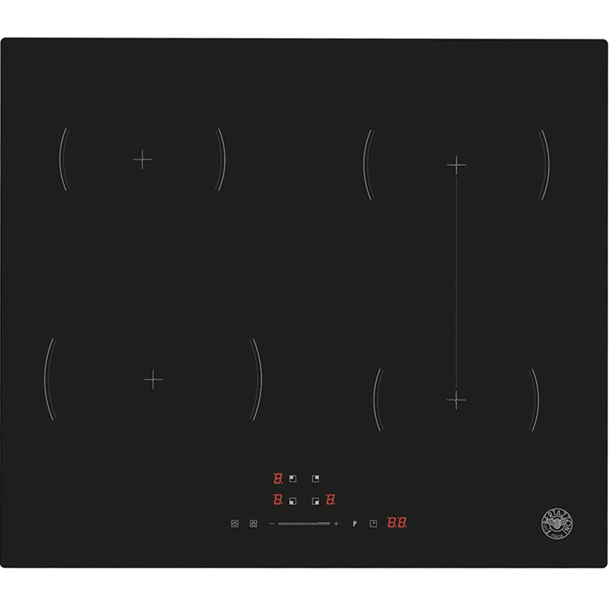 Plita incorporabila cu inductie, Bertazzoni, 4 zone, 60 cm, colectie Modern, negru