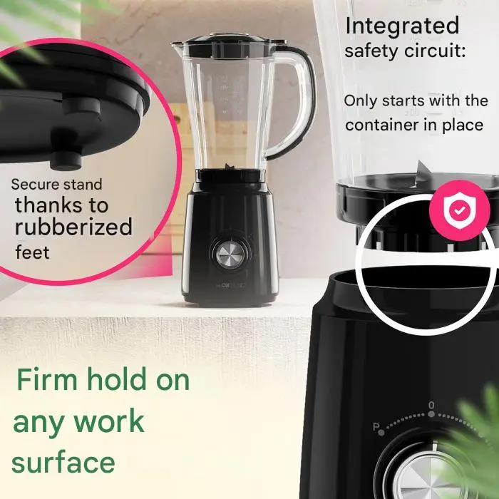 blender universal, Clatronic, 4 trepte de putere, pentru smoothie, 500 W, negru