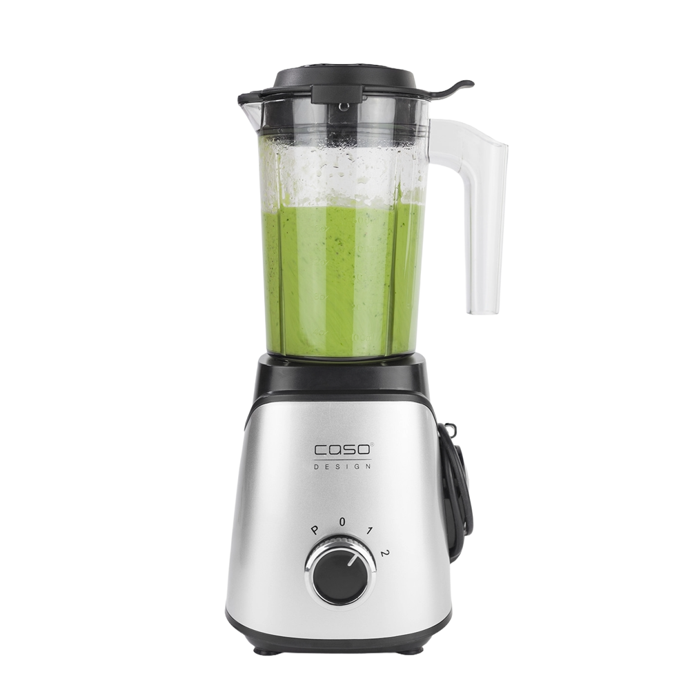 blender cu vidare caso germany, vacuserve, sistem vidare integrat, capacitate 700 ml, 3 programe, functie pulse, bol din tritan fara bpa, lame din otel inoxidabil, accesorii incluse, 300 w, argintiu