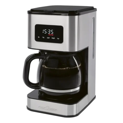 cafetiera proficook inox, 3 trepte de intensitate, capacitate 14 cani