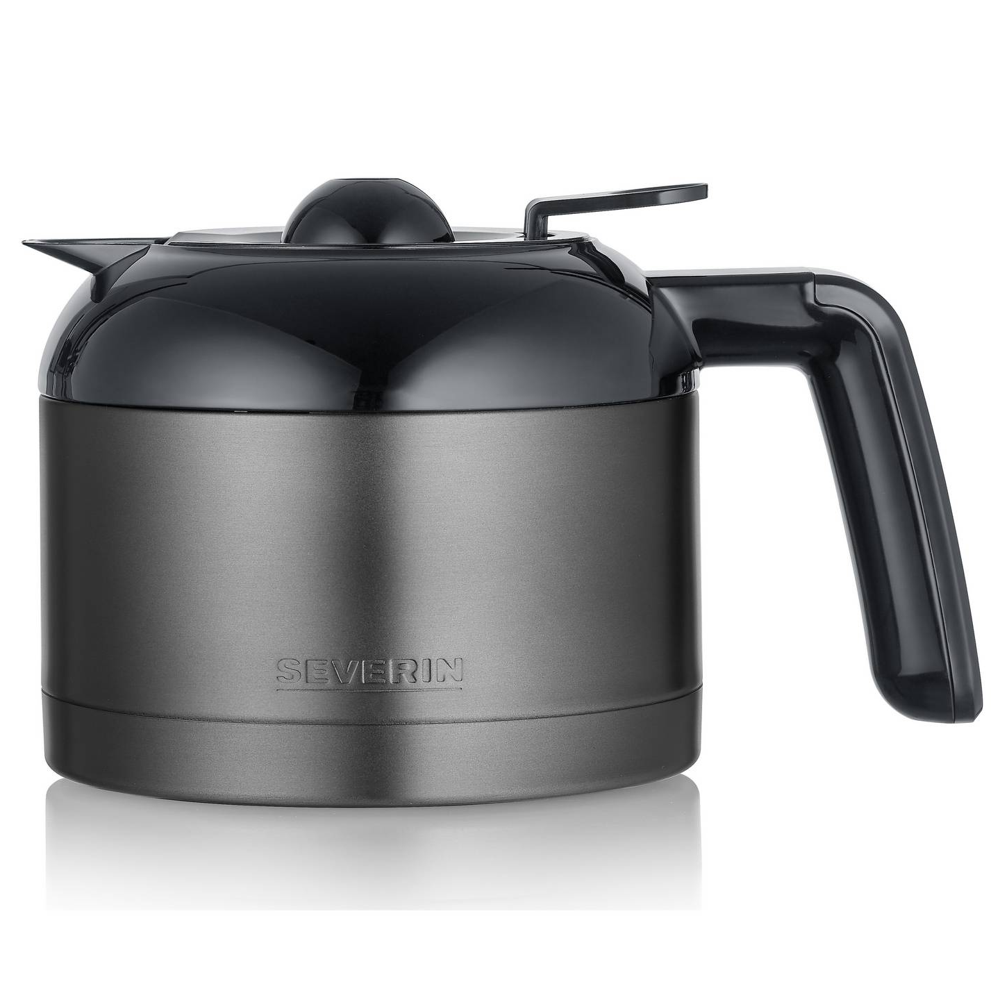cafetiera severin, capacitate 1 litru, preparare 8 cesti de cafea, mentinere la cald, pentru cafea macinata, filtru detasabil si lavabil, buton on/off iluminat, oprire automata, rezervor apa gradat, curatare usoara, cablu retractabil, carafa din laterala