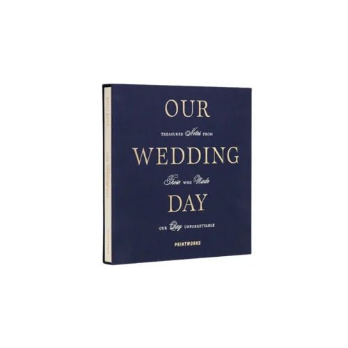 carte de oaspeti pentru nunta, printworks, our wedding day, 100 pagini, carcasa cu design elegant, ideal cadou, bleumarin