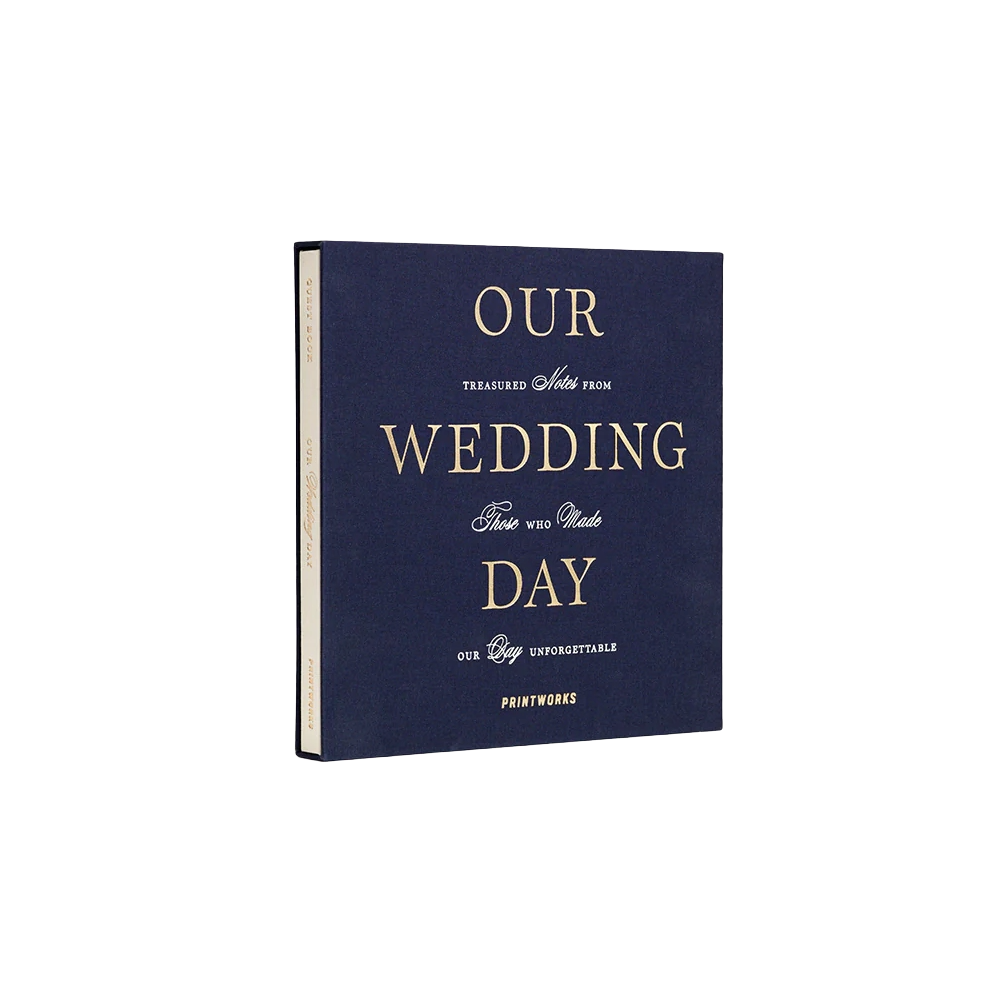 carte de oaspeti pentru nunta, printworks, our wedding day, 100 pagini, carcasa cu design elegant, ideal cadou, bleumarin