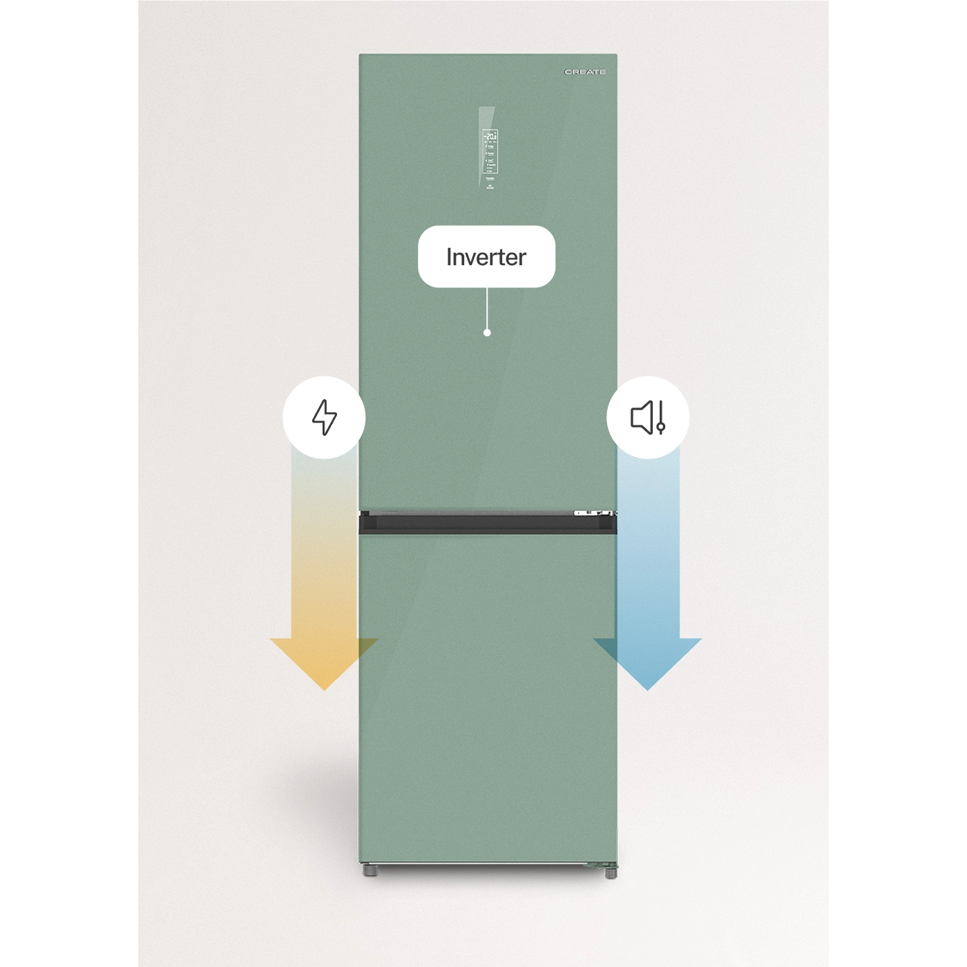 combina frigorifica no frost create 402 litri studio pro sage cu tehnologie inverter