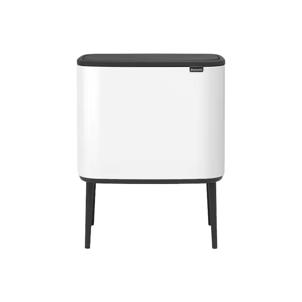 cos de gunoi brabantia, bo touch bin, capacitate 36 litri, 1 compartiment detasabil, capac cu inchidere/ deschidere silentioasa, material otel inoxidabil, alb