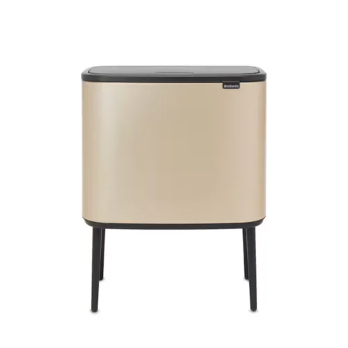 cos de gunoi brabantia, bo touch bin, capacitate 36 litri, 1 compartiment detasabil, capac cu inchidere/ deschidere silentioasa, material otel inoxidabil, auriu