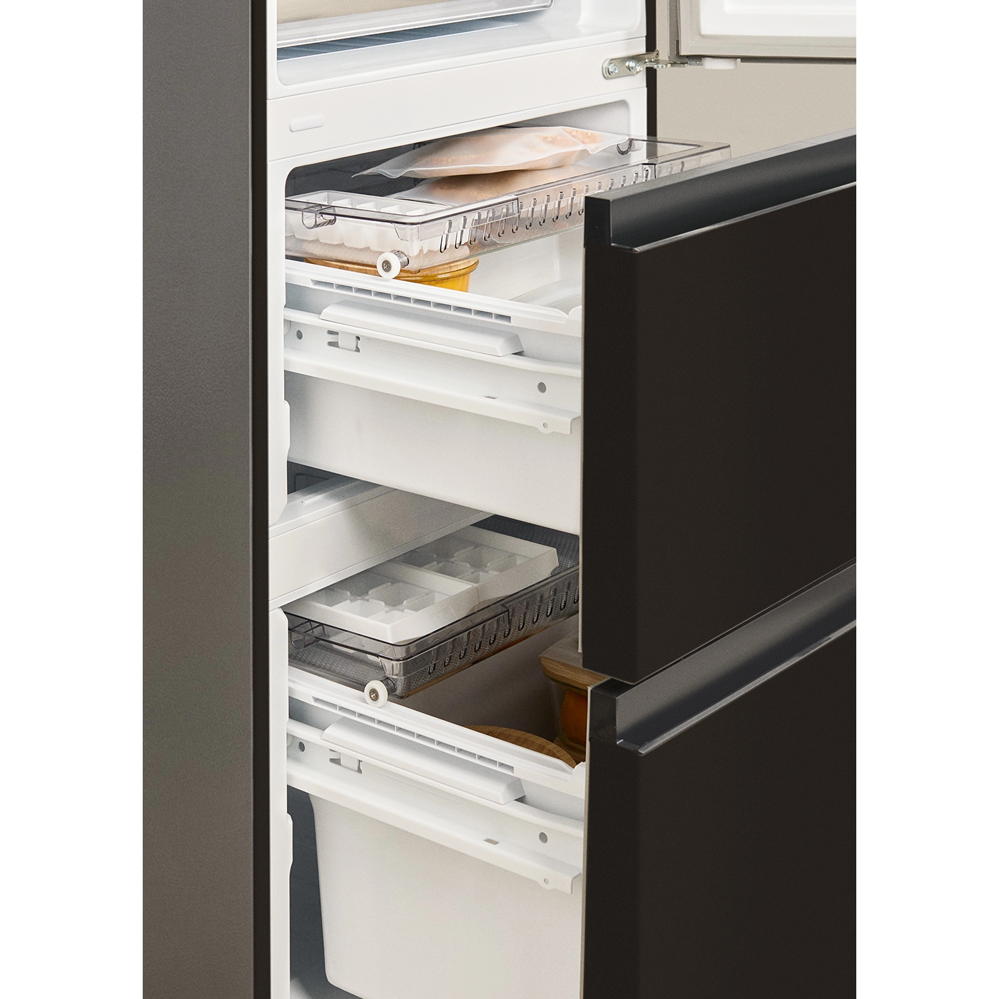 frigider no frost cu french door create studio pro flex 401 litri, negru, cu sertare