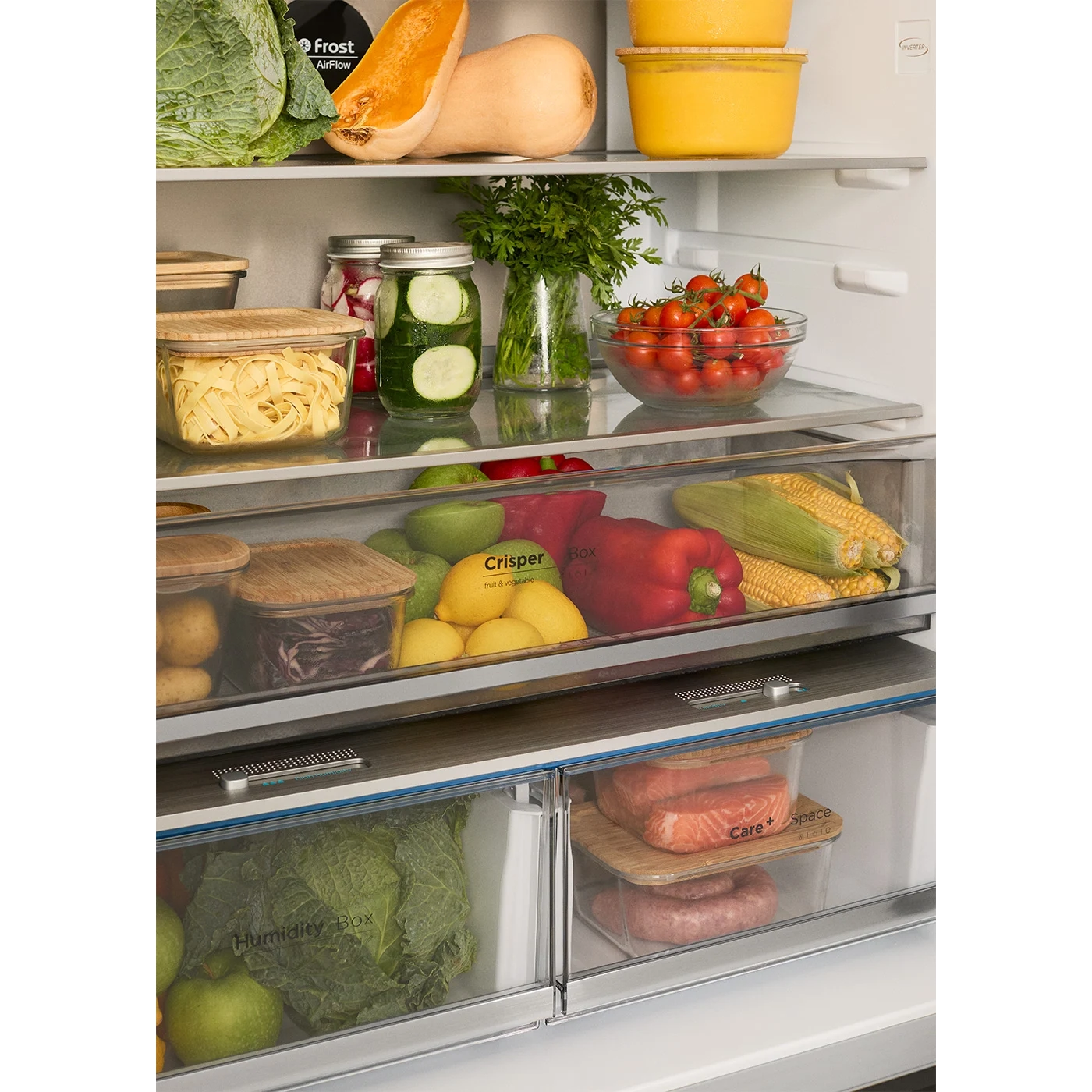 Frigider side by side Create, French Door Pro, 509 litri, No Frost, cu usile deschise
