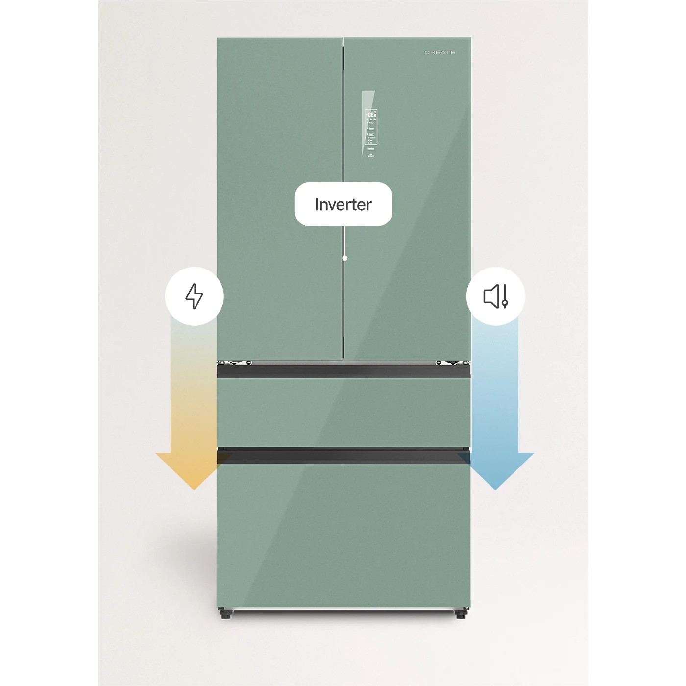 Frigider side by side Create, French Door Pro, 509 litri, No Frost, cu tehnologie inverter