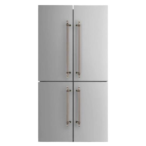 Frigider side by side ILVE inox, maner bronz, latime 91 cm, volum 539 litri, inox