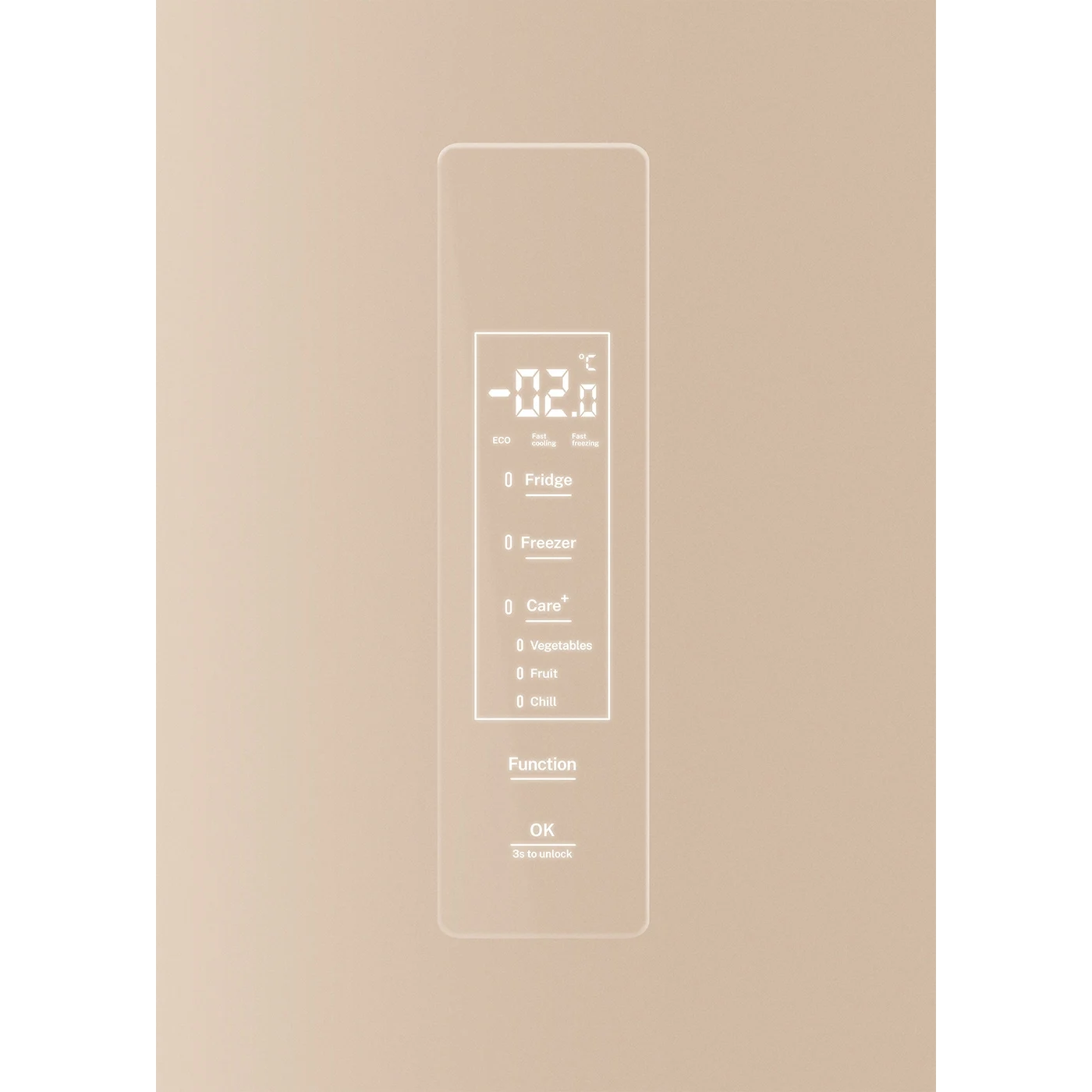 frigider side by side french door 401l studio pro flex bej, panou control tactil
