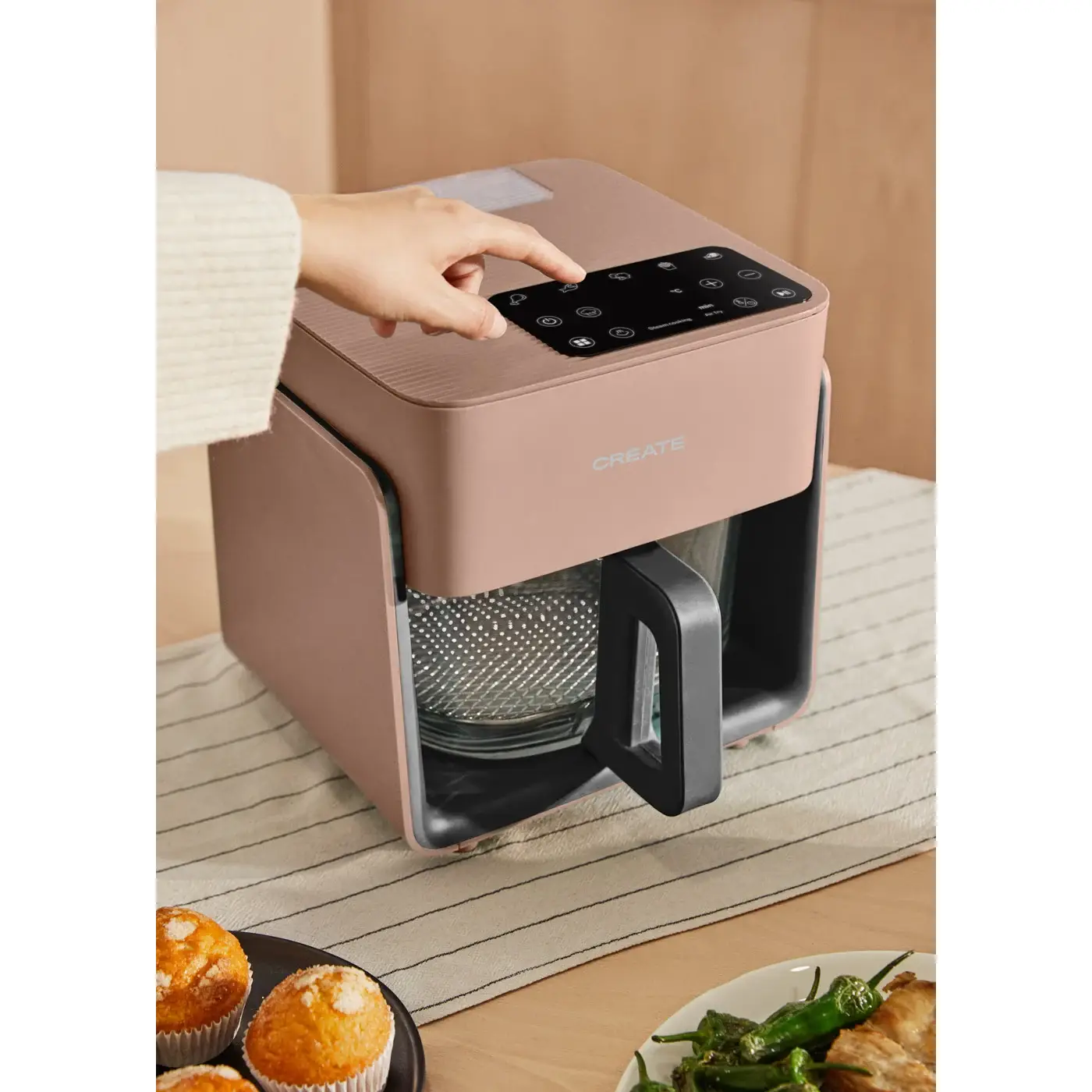 friteuza cu aer cald si aburi create air fryer mist mocha