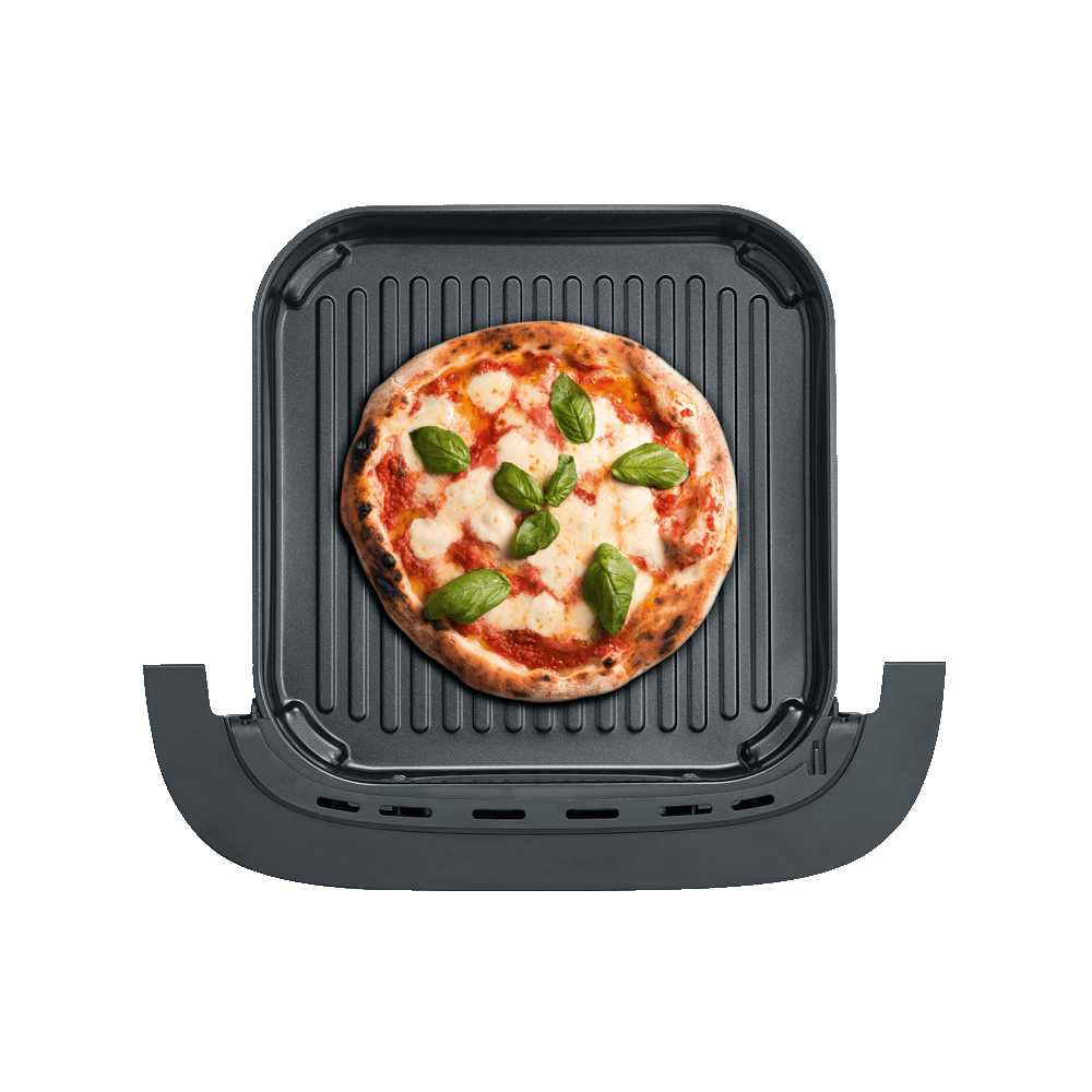 friteuza cu aer cald severin, s-pizza and more, 2100 W, capacitate 4 litri, fara ulei, temperatura ajustabila 4-230 grade celsius, timer, panou control mecanic, oprire automata, semnal sonor, incalzire rapida, consum redus, curatare usoara, pregatire pizza, perspectiva de sus