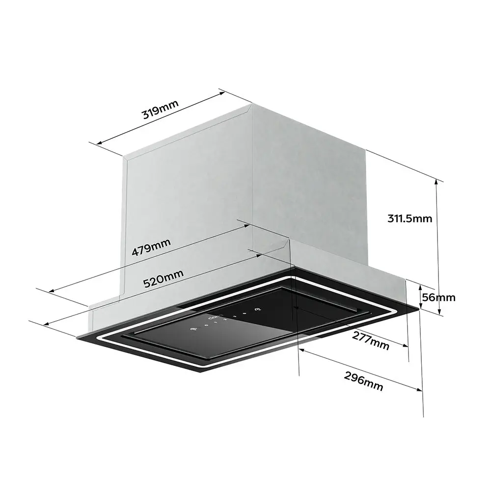 dimensiuni, hota incorporabila ciarra CBCB5931C 52 cm negru clasa energetica A