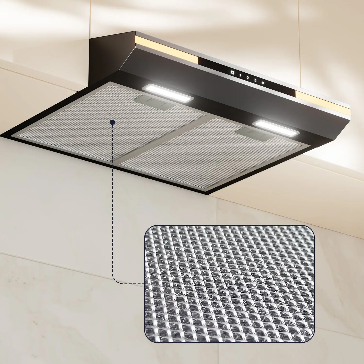 filtre aluminiu hota incorporabila ciarra 60cm negru functie recirculare filtru carbon