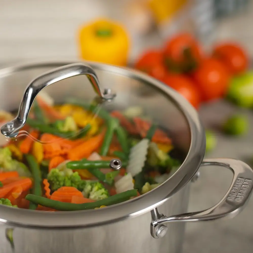 oala cu capac kuhn rikon allround, capacitate 12 litri, ideala pentru supe, ciorbe, tocanita, orez