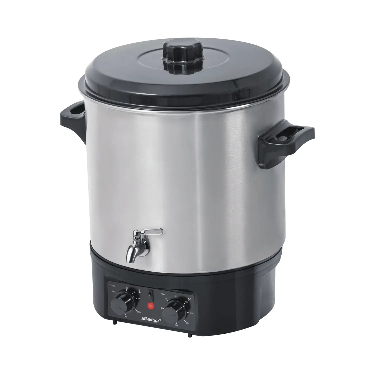 perlocator 5 in 1 de la steba germany, cu capacitate de 27 de litri, pentru bauturi calde, sous vide, inox