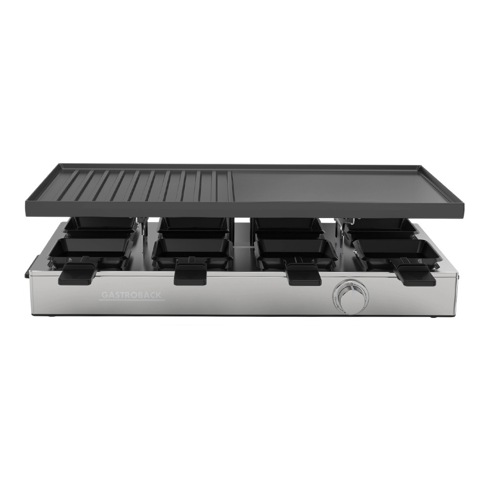 Gastroback plita grill raclette branzeturi 42563, 3in1, 8 persoane, 1700 W, negru
