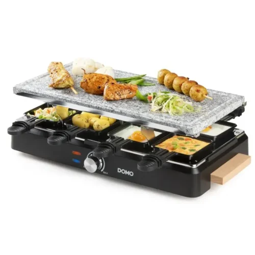 plita grill si raclette, domo, putere 1400w, negru