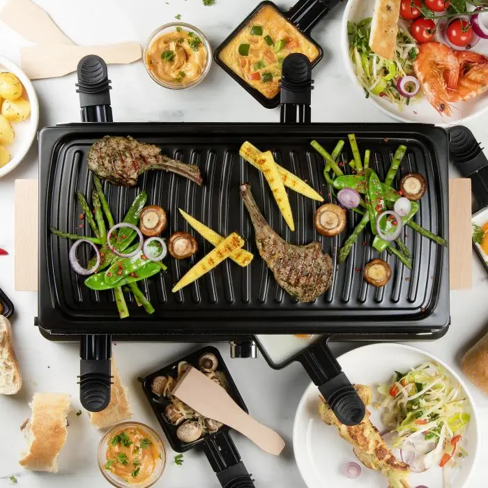 plita grill si raclette, domo, putere 1400w, negru