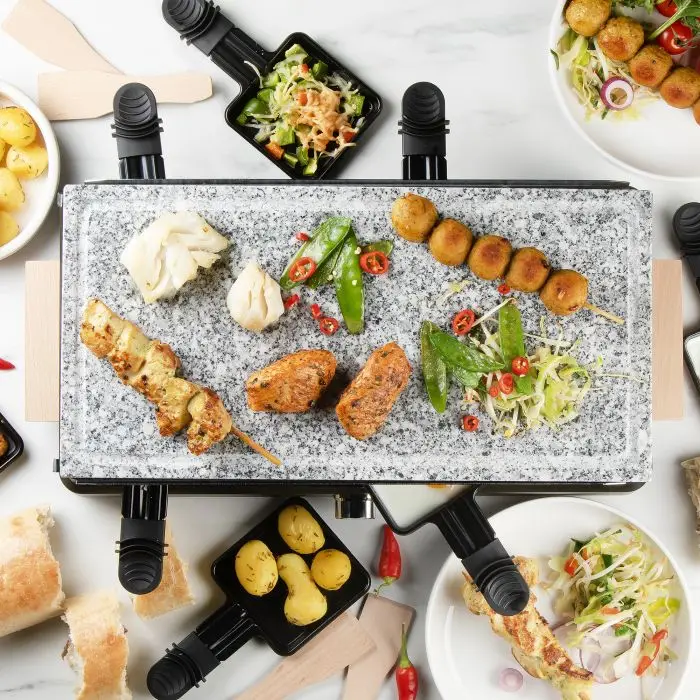 plita grill si raclette, domo, putere 1400w, negru