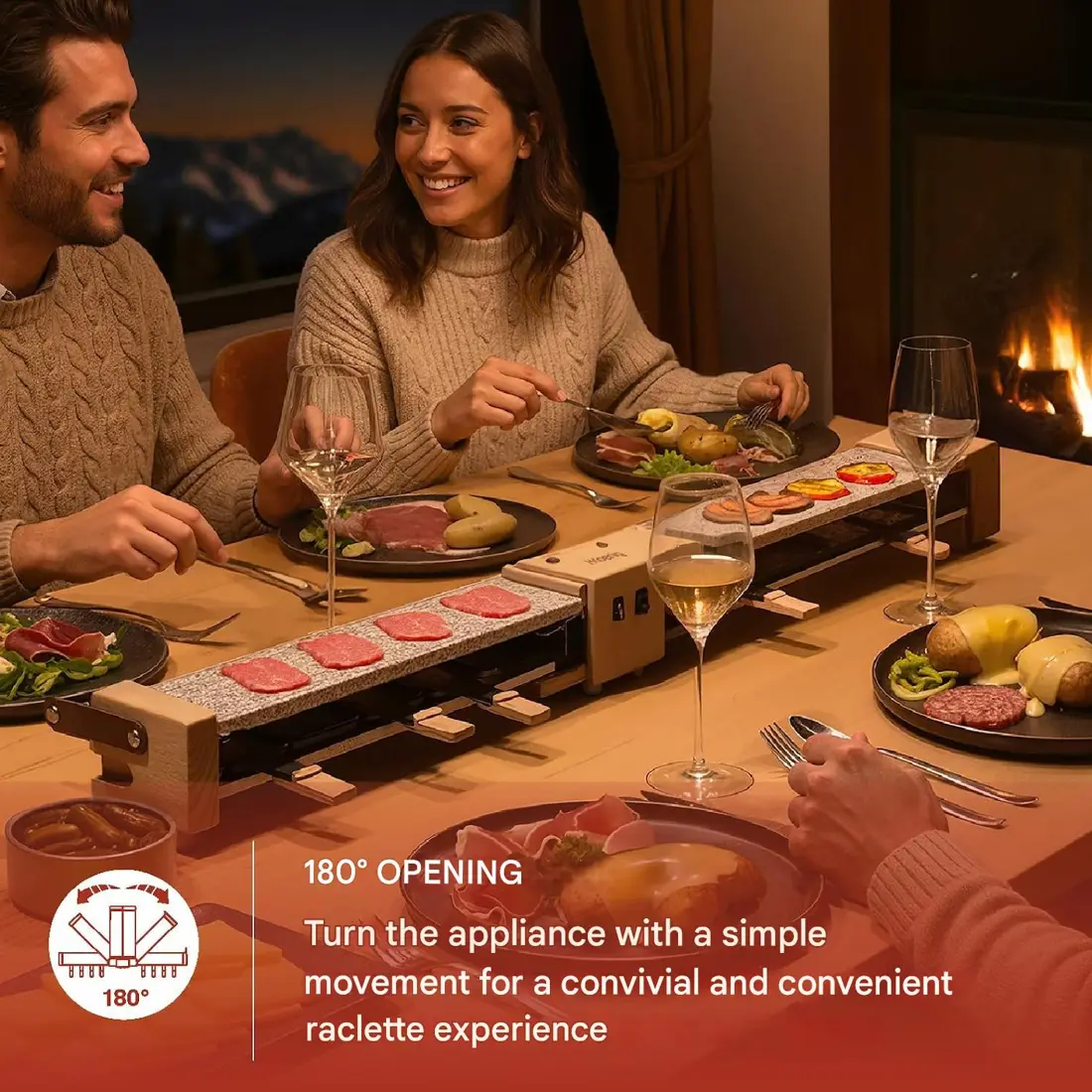 plita grill si raclette h.koenig, pentru 8 persoane
