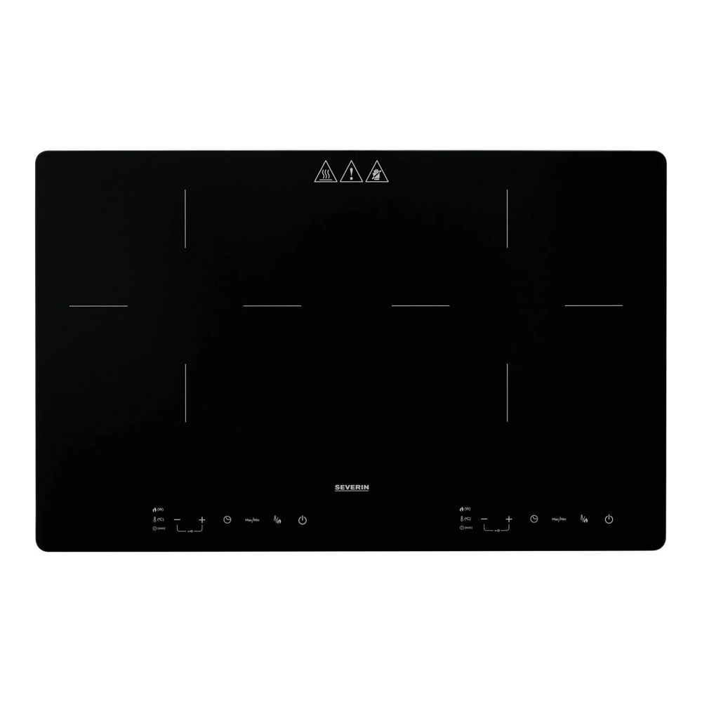 plita electrica cu inductie severin, ideala pentru camping/rulota/camin/bucatarie mica, portabila, 3400 W, 2 arzatoare, sticla ceramica, 10 trepte de temperatura, detectare vas, senzor touch, temperatura reglabila 60-240 grade celsius, timer, negru