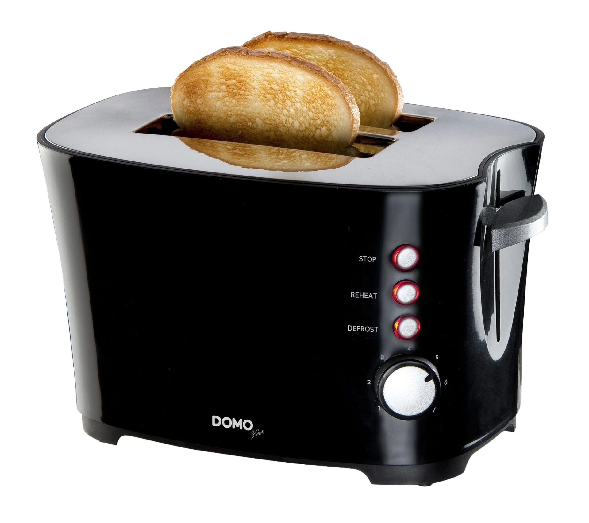 Prajitor de paine, DOMO, B-Smart, 2 felii de paine, negru