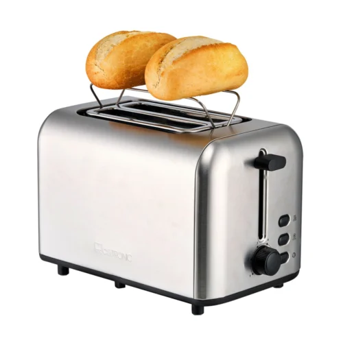 prajitor de paine clatronic, 2 felii, 6 trepte de ptere, oprire automata, functie dezghetare, functie anulare, tava firmituri, carcasa de otel inoxidabil, inox
