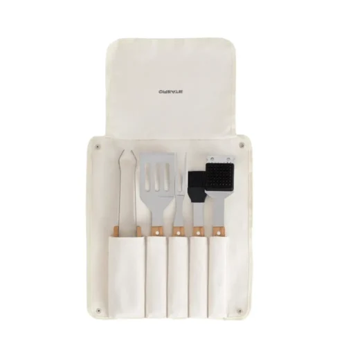 Set ustensile pentru gratar, CREATE, 5 piese, lemn