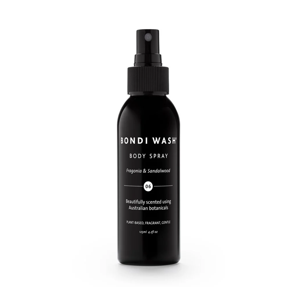 spray de corp, bondi wash, fragonia si lemn de santal, efect hidratant, contine ingrediente naturale, non-toxic, fabricat in australia, 125 ml