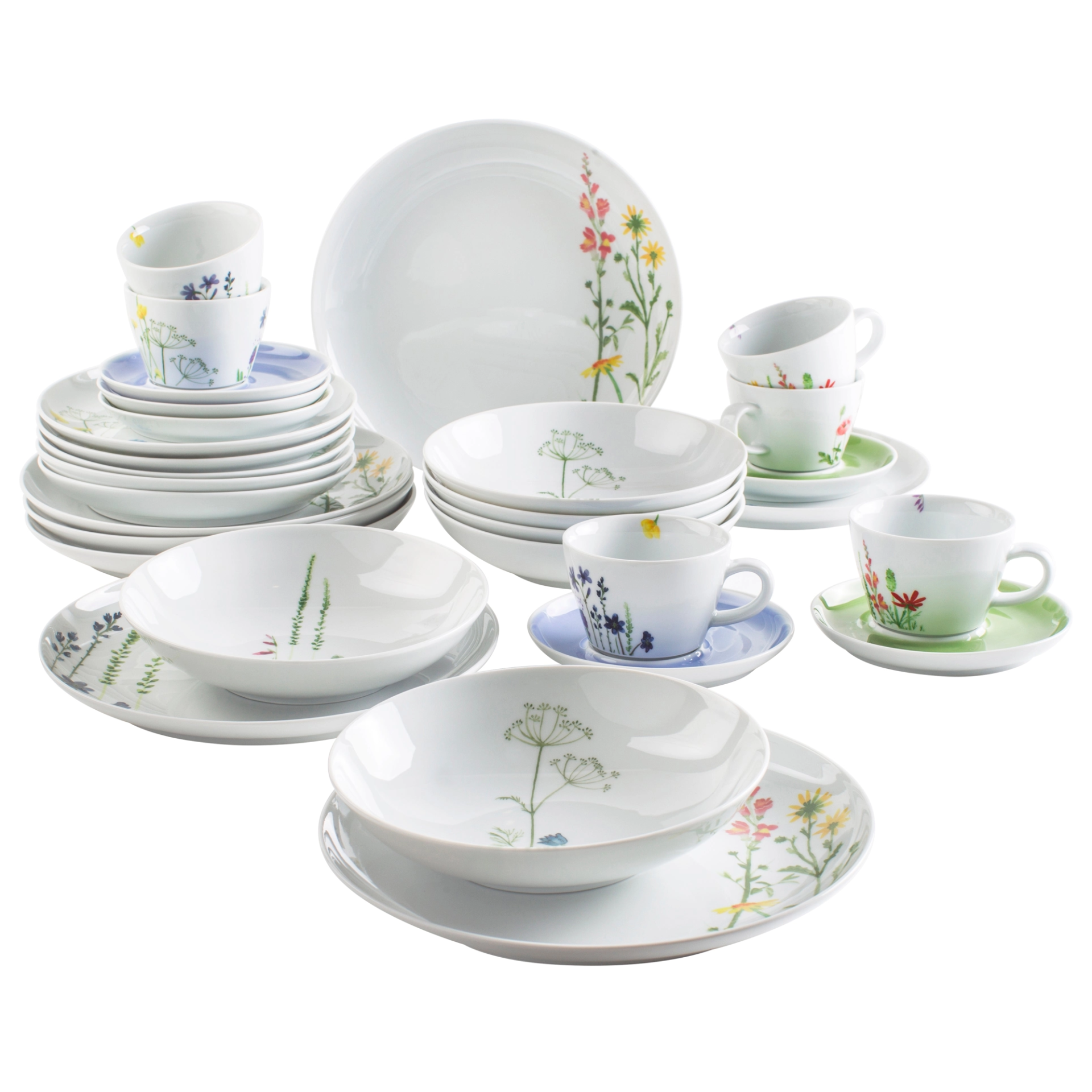 serviciu de masa kahla Five Senses Wildflower 30 piese pentru 6 persoane multicolor