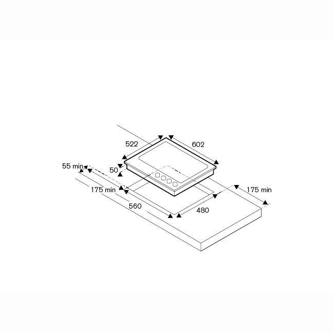 Plita incorporabila pe gaz, Bertazzoni, 4 zone, 60 cm, colectie Professional, inox