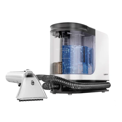 aspirator multifunctional cu spalare UWANT, curatare cu apa cu presiune, ideal pentru canapele/covoare/scaune/par animale, rezervor apa 1.4 litri, rezervor colectare reziduuri 1.2 litri, functie autocuratare, usor de folosit, alb