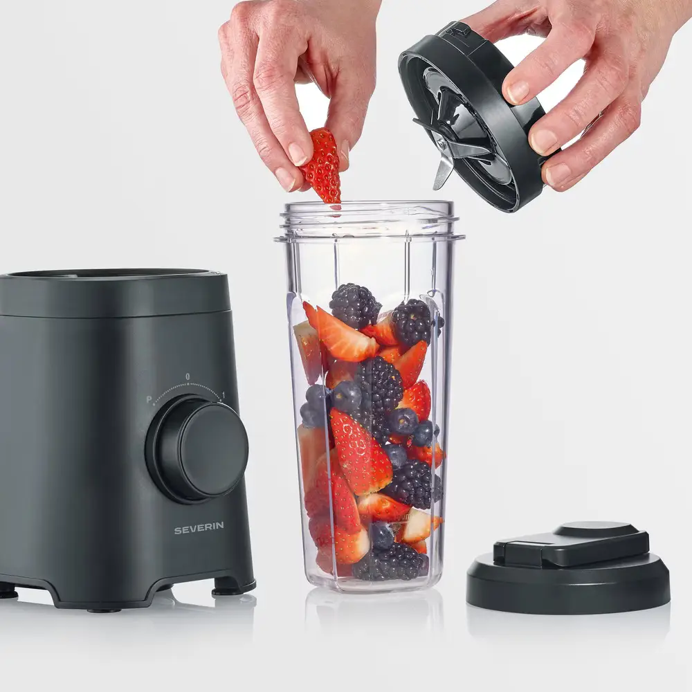 blender 2in1 smoothie mixer, severin, cu 2 pahare to go