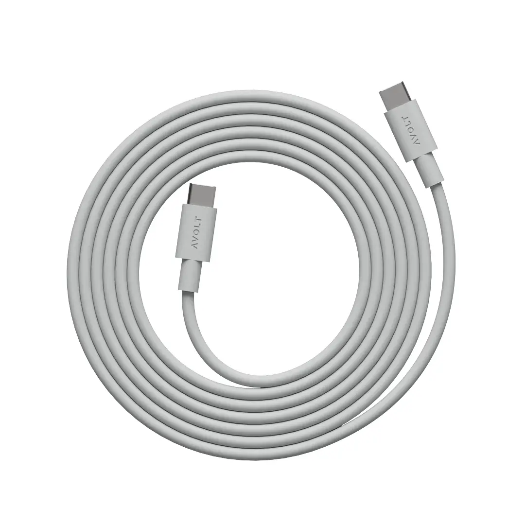 cablu de date si incarcare rapida, avolt, usb-c, usb-c, 2 metri gri
