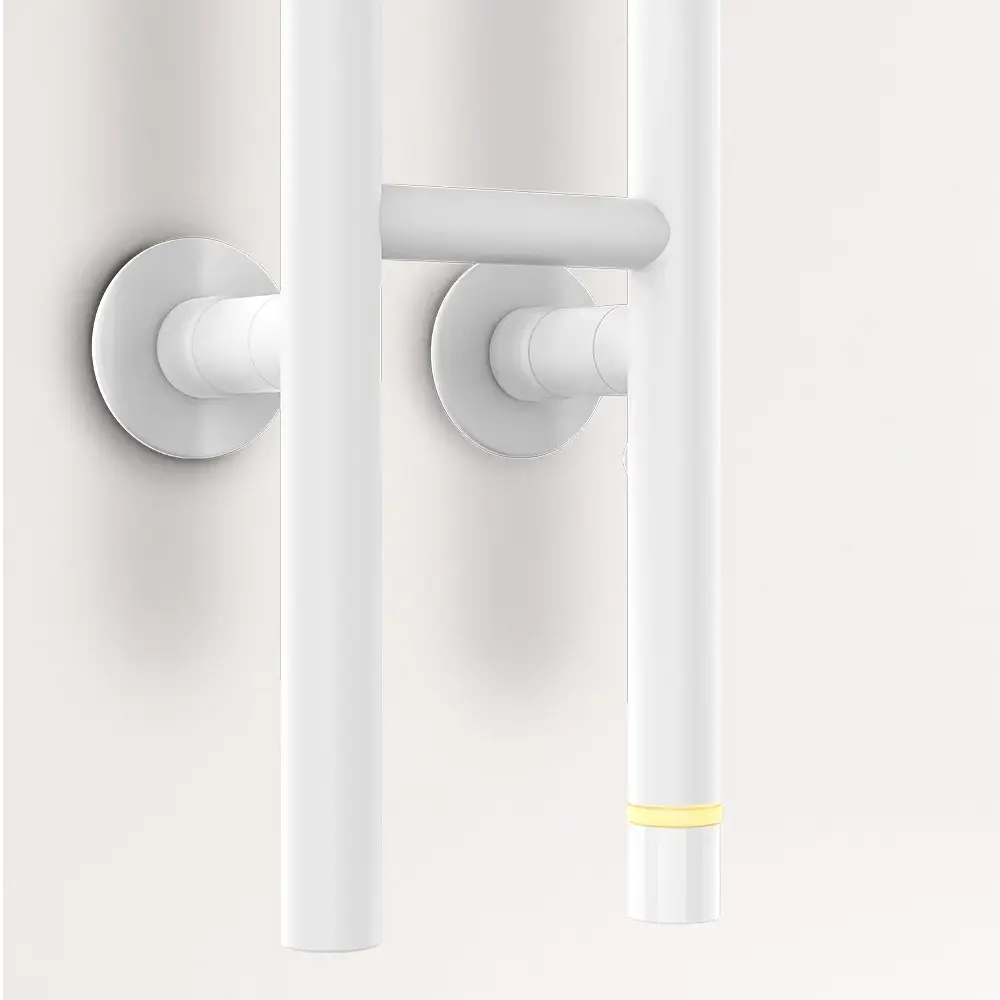 calorifer create, warm towel tube, design slim, 2 bare, din otel inoxidabil, alb, indicator temperatura