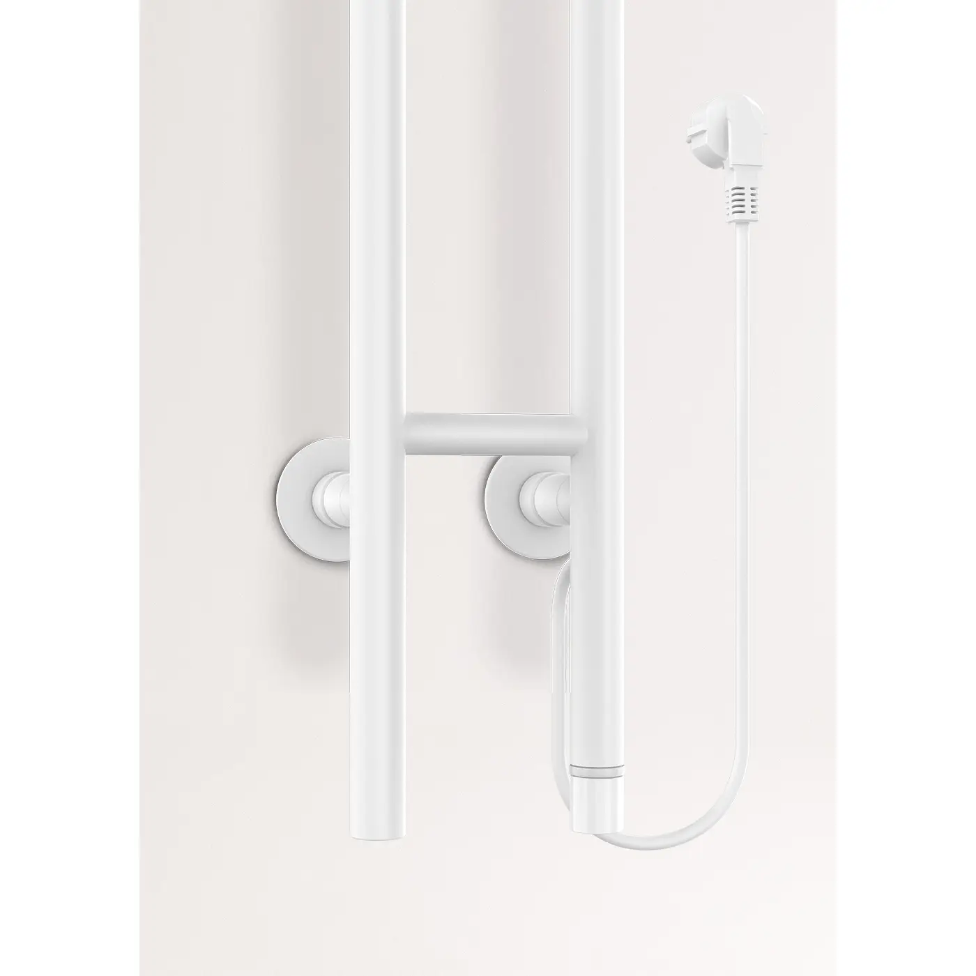 calorifer create, warm towel tube, design slim, 2 bare, din otel inoxidabil, alb, stecher