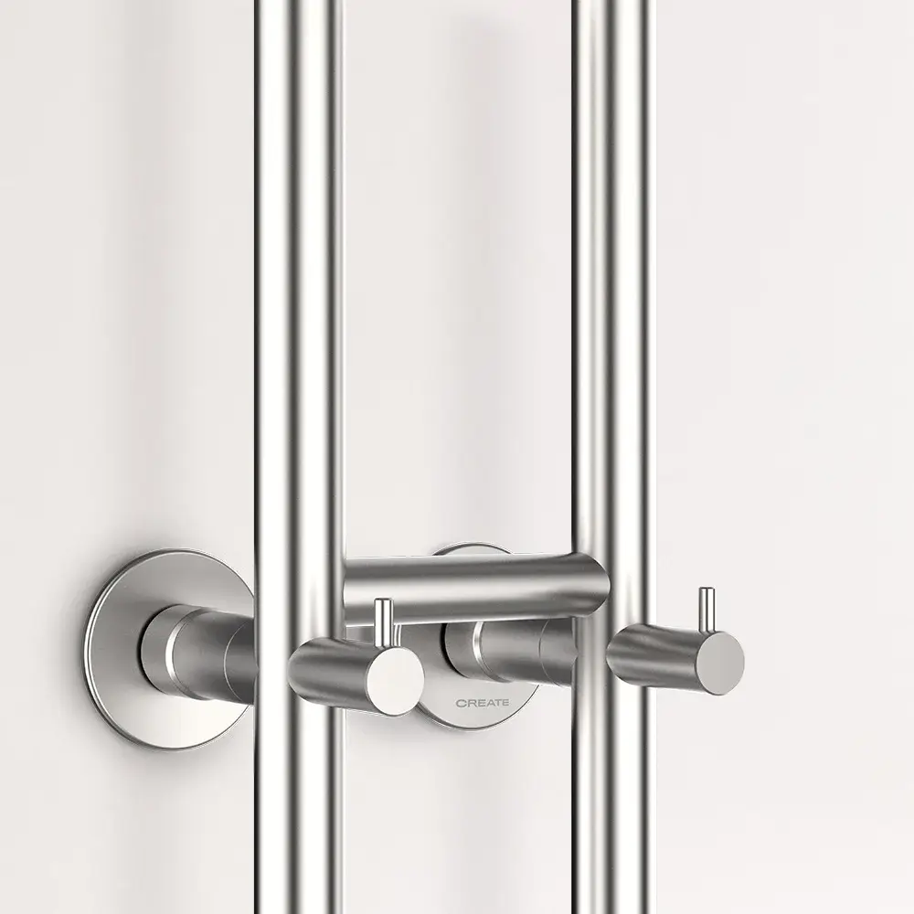 termostat calorifer create, warm towel tube, design slim, 2 bare, din otel inoxidabil, inox