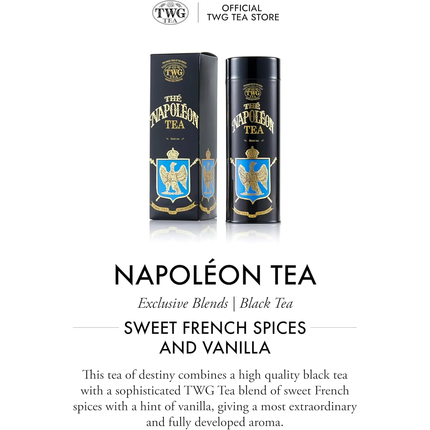 ceai negru twg, napoleon tea, haute couture dose, 100 g, informatii